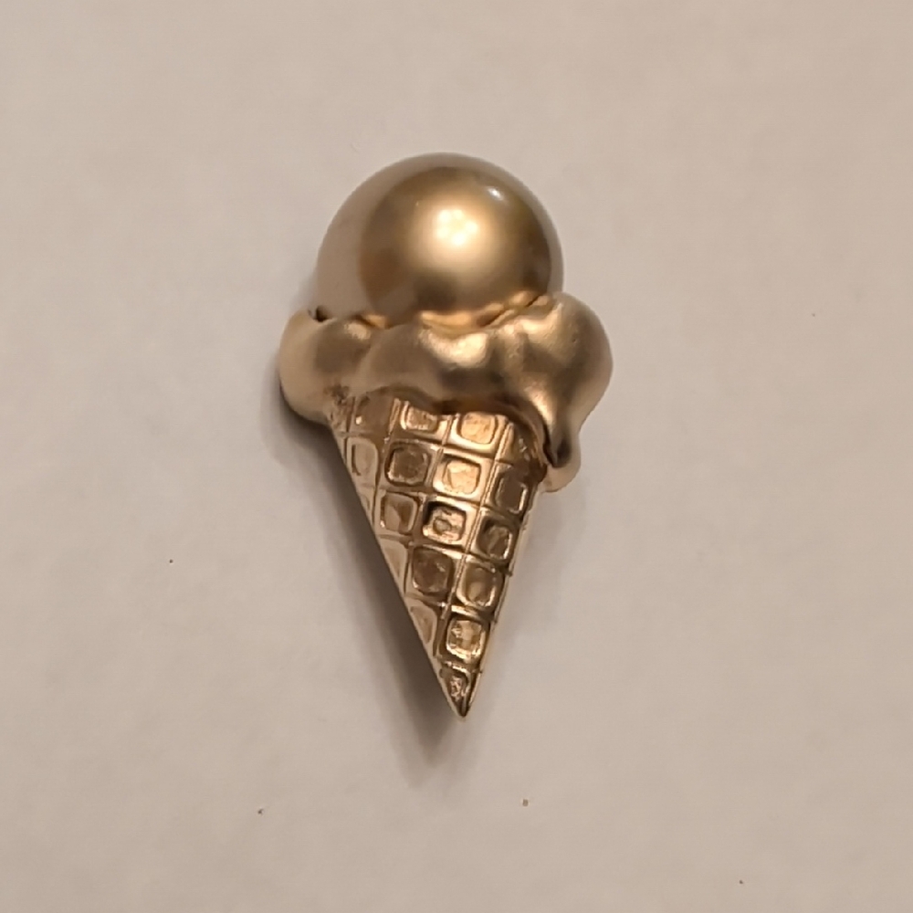 Marvella Gold Tone Ice Cream Cone Brooch